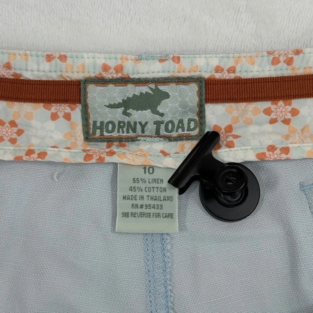 Horny Toad Womens Light Blue Linen Cotton Blend Hiking Casual Shorts Size 10 - Picture 5 of 11